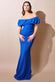 Scuba Crepe Pleated Bardot Maxi Dress DR3959