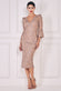 Scalloped Sequin Embroidered Chorded Lace Midi Dress DR3960