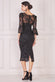 Scalloped Sequin Embroidered Chorded Lace Midi Dress DR3960