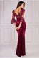 Scalloped Lace & Velvet Maxi Dress DR3972