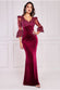 Scalloped Lace & Velvet Maxi Dress DR3972