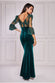 Scalloped Lace & Velvet Maxi Dress DR3972