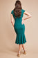 Scuba Crepe Pleated Shoulder High Neck Midi Dress DR3977
