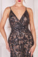 Ornamental Patterned Iridescent Sequin Maxi With Front Split DR3986