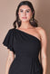 Scuba Crepe Draped One Shoulder Wrap Midi Dress DR3990