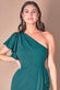 Scuba Crepe Draped One Shoulder Wrap Midi Dress DR3990