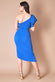 Scuba Crepe Draped One Shoulder Wrap Midi Dress DR3990