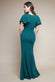 Scuba Crepe Flared Sleeve Wrap Bodice Maxi Dress DR3997