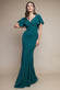 Scuba Crepe Flared Sleeve Wrap Bodice Maxi Dress DR3997