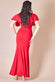 Scuba Crepe Flared Sleeve Wrap Bodice Maxi Dress DR3997