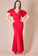 Scuba Crepe Flared Sleeve Wrap Bodice Maxi Dress DR3997