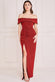 Lurex Bardot Maxi Dress With Waterfall Ruffle DR3998