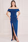 Lurex Bardot Maxi Dress With Waterfall Ruffle DR3998