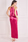 Satin Viscose Front Wrap Midi Dress DR4002