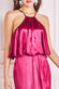 Satin Viscose Front Wrap Midi Dress DR4002