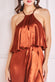 Satin Viscose Front Wrap Midi Dress DR4002