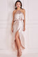 Satin Viscose Front Wrap Midi Dress DR4002