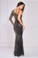 One Sleeve Diagonal Sequin Maxi Dress DR4008