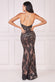 Cross Back Diamante Strap Sequin Maxi Dress DR4009