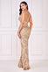 Cross Back Diamante Strap Sequin Maxi Dress DR4009