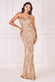 Cross Back Diamante Strap Sequin Maxi Dress DR4009