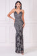 Cross Back Diamante Strap Sequin Maxi Dress DR4009