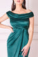 Satin Twill Cowl Bardot Wrap Maxi Dress DR4010