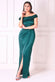 Satin Twill Cowl Bardot Wrap Maxi Dress DR4010
