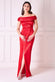 Satin Twill Cowl Bardot Wrap Maxi Dress DR4010