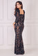 Square Neck Scalloped Lace Maxi Dress DR4016