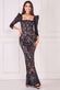 Square Neck Scalloped Lace Maxi Dress DR4016