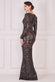 Sequin Square Neck Maxi With Scallop Hem DR4038