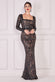 Sequin Square Neck Maxi With Scallop Hem DR4038