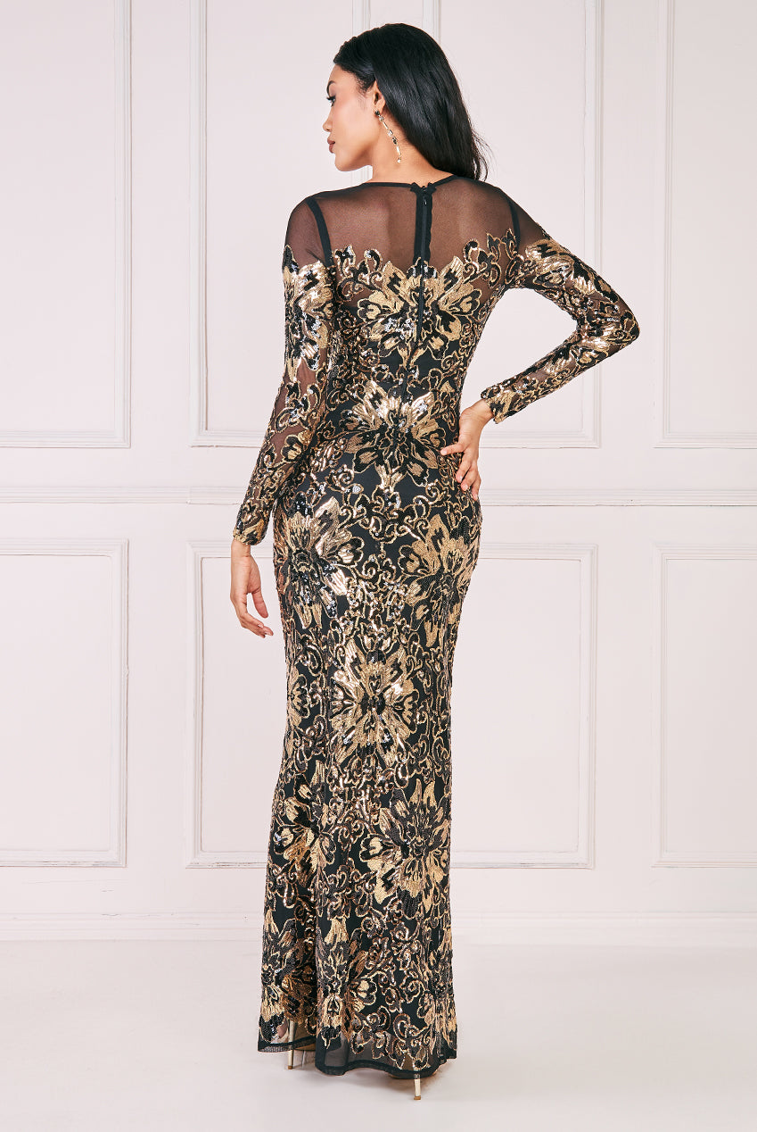 city goddess sequin dress Wholesale Ornamental Patterned Sequin Maxi Dress With Tassels City Goddess