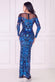 Floral Sequin Mesh Maxi Dress DR4041