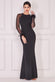 Racer Neck Scuba Crepe Feather Sleeve Maxi Dress DR4052