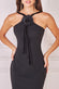 Racer Neck Corsage Scuba Maxi Dress DR4053