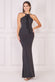 Racer Neck Corsage Scuba Maxi Dress DR4053