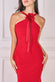 Racer Neck Corsage Scuba Maxi Dress DR4053