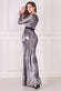 Liquid Sequin Corsage Maxi Dress DR4056