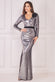 Liquid Sequin Corsage Maxi Dress DR4056