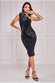 One Shoulder Pleated Fan Midi Dress DR4103