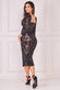 Square Neck Scalloped Lace Midi Dress DR4124