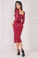 Square Neck Scalloped Lace Midi Dress DR4124