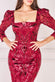 Square Neck Scalloped Lace Midi Dress DR4124