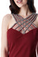 Criss Cross Embellished Neckline Maxi Dress DR889