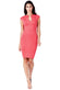 Keyhole Fitted Midi Dress With Metal Bar Detail DR902A