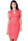Keyhole Fitted Midi Dress With Metal Bar Detail DR902A