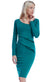 Fitted Midi Dress With Frill Detail DR915