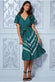 Wrap Style Flutter Sleeve Midi Dress DR3415